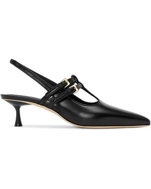 STUDIO AMELIA Alto Leather Slingback Sandals - Black