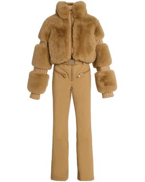 Goldbergh Lieke Vegan Fur Stretch-Nylon Ski Suit - Natural