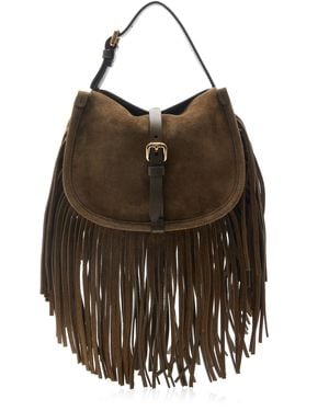 Etro Small Pony Suede Crossbody Bag - Green