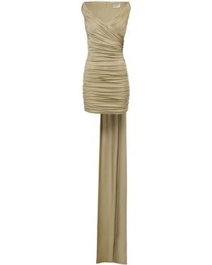 The New Arrivals Ilkyaz Ozel Valencia Ruched Satin Mini Dress - Metallic
