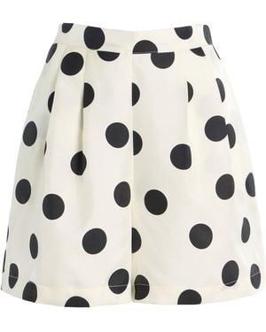 Asceno Exclusive Riviera Dallas Polka-Dot Silk-Twill Shorts - White