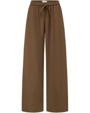 Into The East Cashmere Straight-Leg Trousers - Brown