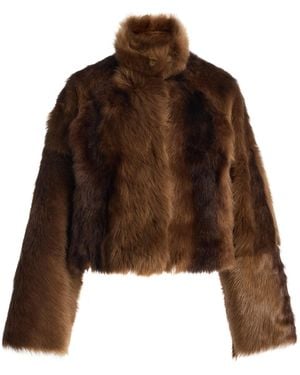 Nour Hammour Cameron Shearling Jacket - Brown