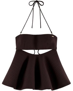 ARAKII Exclusive Peplum Bandeau Crepe Top - White