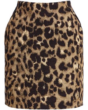 Harithand Exclusive Leopard Jacquard Mini Skirt - Multicolour