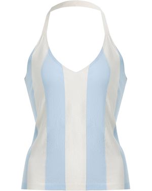 High Sport Exclusive Maira Striped Halter Top - Blue