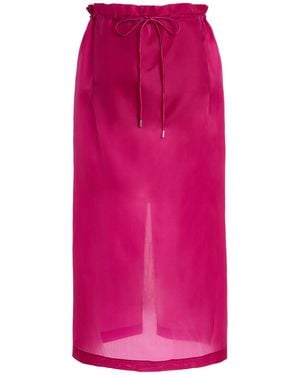 Kallmeyer Regina Drawstring Silk Midi Skirt - Pink