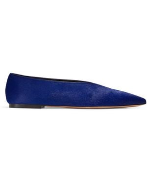 Emme Parsons Calf Hair Pointy V-Flats - Blue