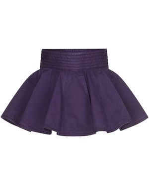 Alaïa Garment-Dyed Denim Peplum Belt - Purple