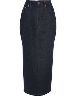 Givenchy Tailored Denim Midi Skirt - Blue