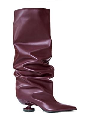 LUCASHEVA Exclsuive Matilda Leather Knee Boots - Purple