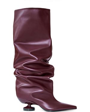 LUCASHEVA Exclusive Matilda Leather Knee Boots - Purple