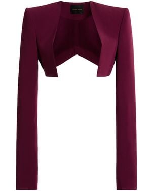 Zuhair Murad Heavy Cady Silk-Blend Bolero Jacket - Purple