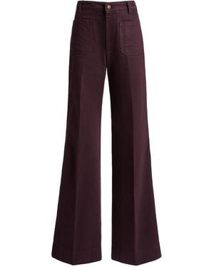 Victoria Beckham Alina Cotton High-Rise Wide-Leg Jeans - Purple