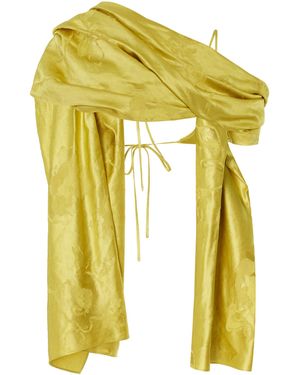 Rosie Assoulin Throw Me Over Your Shoulder Draped Top - Yellow