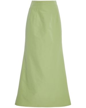 Rosie Assoulin Exclusive Flared Cotton-blend Skirt - Green
