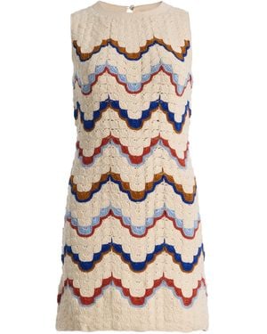Escvdo Alma Crocheted Cotton Mini Dress - White