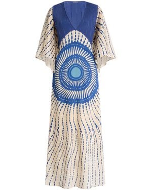 Alexis Matani Printed Satin Maxi Dress - Blue