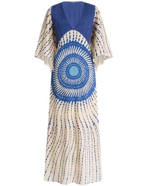 Alexis Matani Printed Satin Maxi Dress - Blue