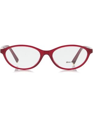 Miu Miu Round-Frame Acetate Glasses - Red