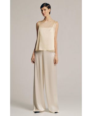 SEV Sheer Satin-organza Top - Natural