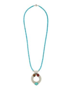 Julietta Exclusive Pesce Rhodium-Plated Multi-Stone Necklace - Blue