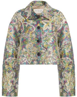 Dries Van Noten Vondero Floral Jacquard-Lamé Jacket - Multicolour
