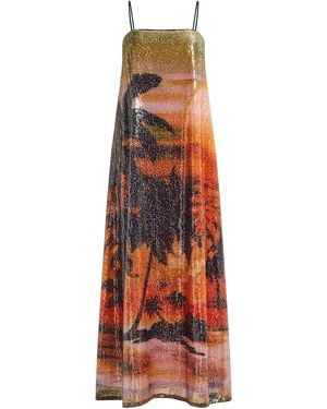 Aje. Caprini Sequin Maxi Dress - Red
