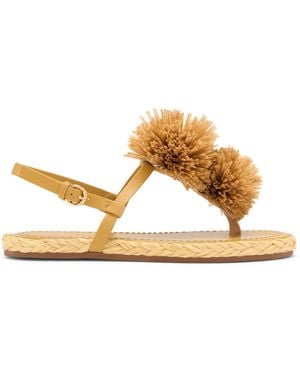 Ulla Johnson Ingrid Pom Pom Leather Espadrilles - Metallic
