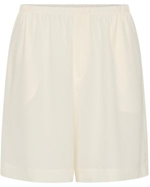 St. Agni Silk Everyday Relaxed Shorts - White