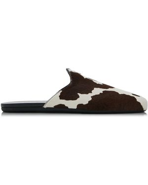 Prada Leather Pony-Hair Mules in White | Lyst