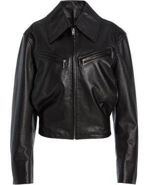 Lemaire Boxy Leather Jacket - Black
