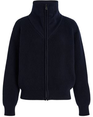 Giuliva Heritage The Leandra Zipped Cotton Knit Jumper - Blue