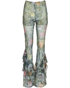 Francesca Miranda Elipse Lace Pants - Green