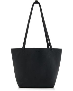 The Row Medium Park Leather Tote - Black