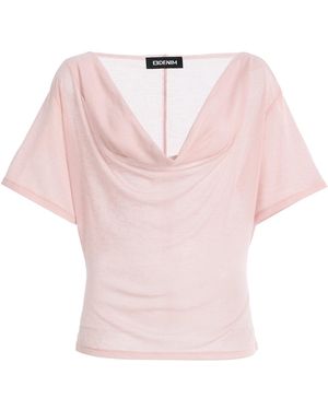 EB DENIM Madeo Cowl Neck Jersey Top - Pink