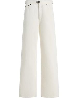Still Here Buckle Mid-Rise Jeans - White