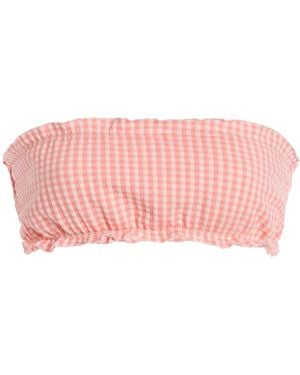 Juillet Lee Strapless Gingham Bikini Top - Pink
