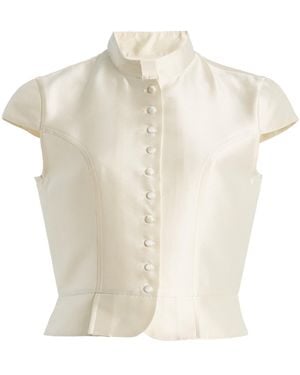 D'Estree Amoako Smart Satin Top - White