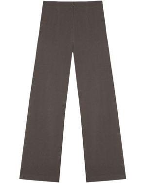 Cortana Brenna High-Rise Hemp-Blend Straight-Leg Trousers - Grey