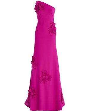 Greta Constantine Exclusive Everard Floral-appliquéd Cady Gown - Pink