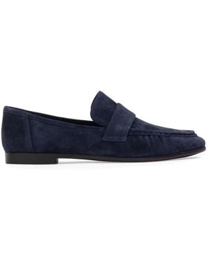 Black Suede Studio Arrow Leather Loafers - Blue