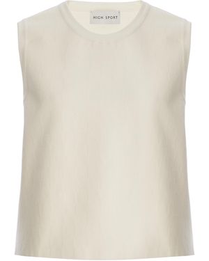 High Sport Asa Cotton-Blend Top - White