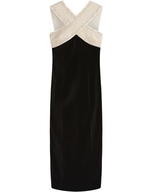 Posse Florian Criss-Cross Velvet Midi Dress - Black