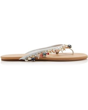 Christopher Esber Memento Leather Flip Flop Sandals - White