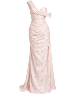 Sandra Mansour Slow Burn Silk Brocade Maxi Dress - Pink