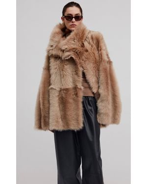 UTZON Jens Reversible Shearling Coat - Brown