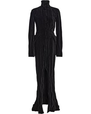 Colleen Allen Tailored Velvet Bustle Maxi Dress - Black
