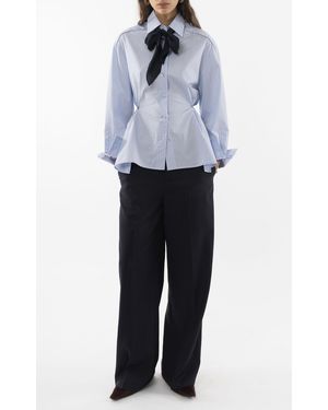 ARAKII Exclusive Oversized Slit Cotton Shirt - Blue