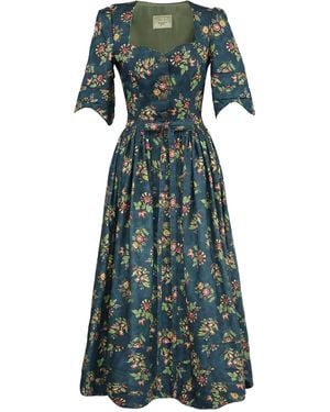 Lena Hoschek Franziska Cotton Midi Dress - Green